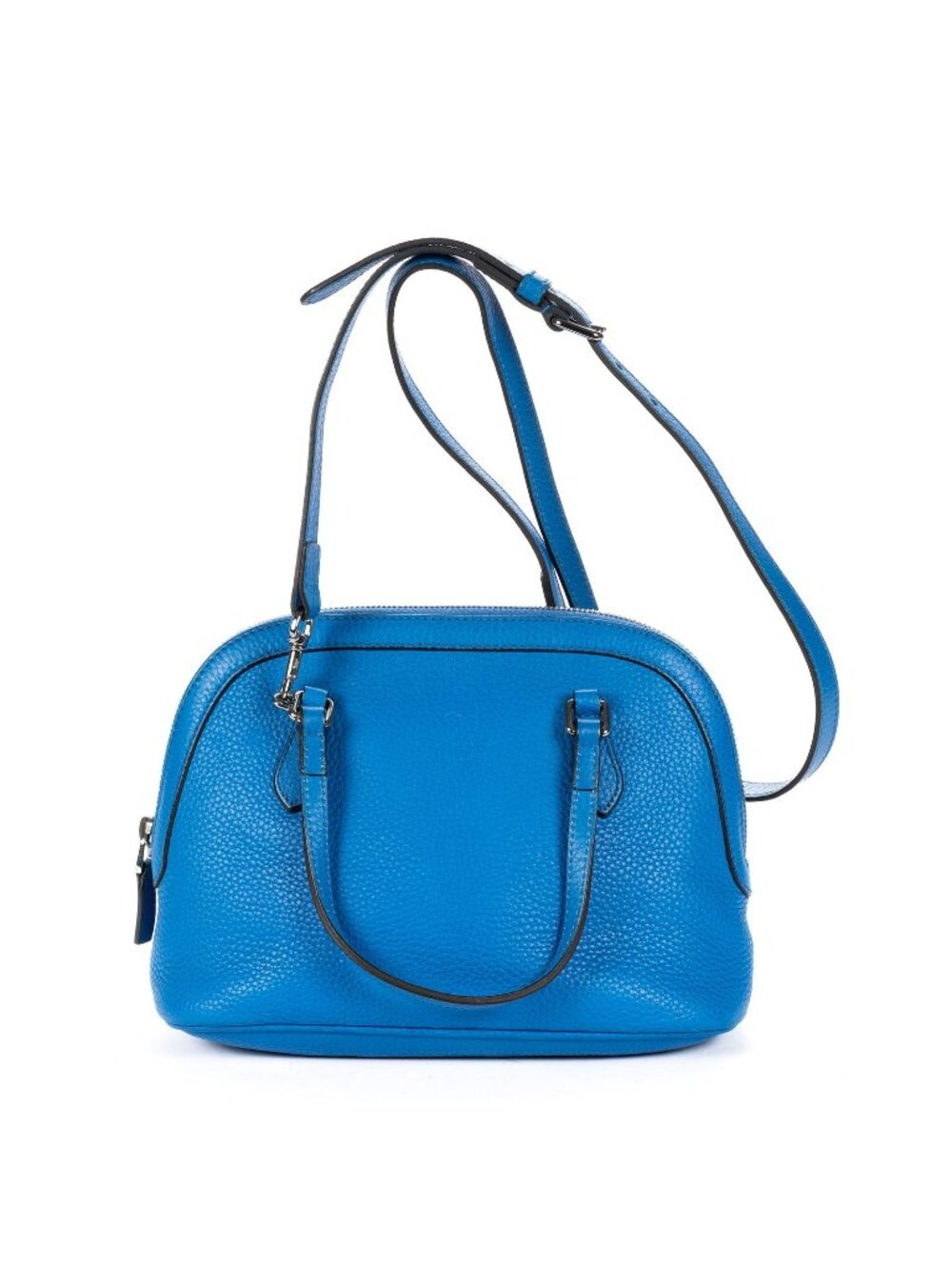 Gucci Dome Shape Crossbody Shoulder Bag Blue Grain Calfskin Leather